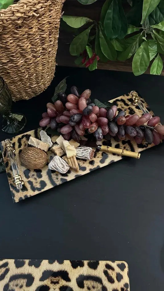 Leopar Desenli Sunum Tepsisi - QueenBeeIstanbul