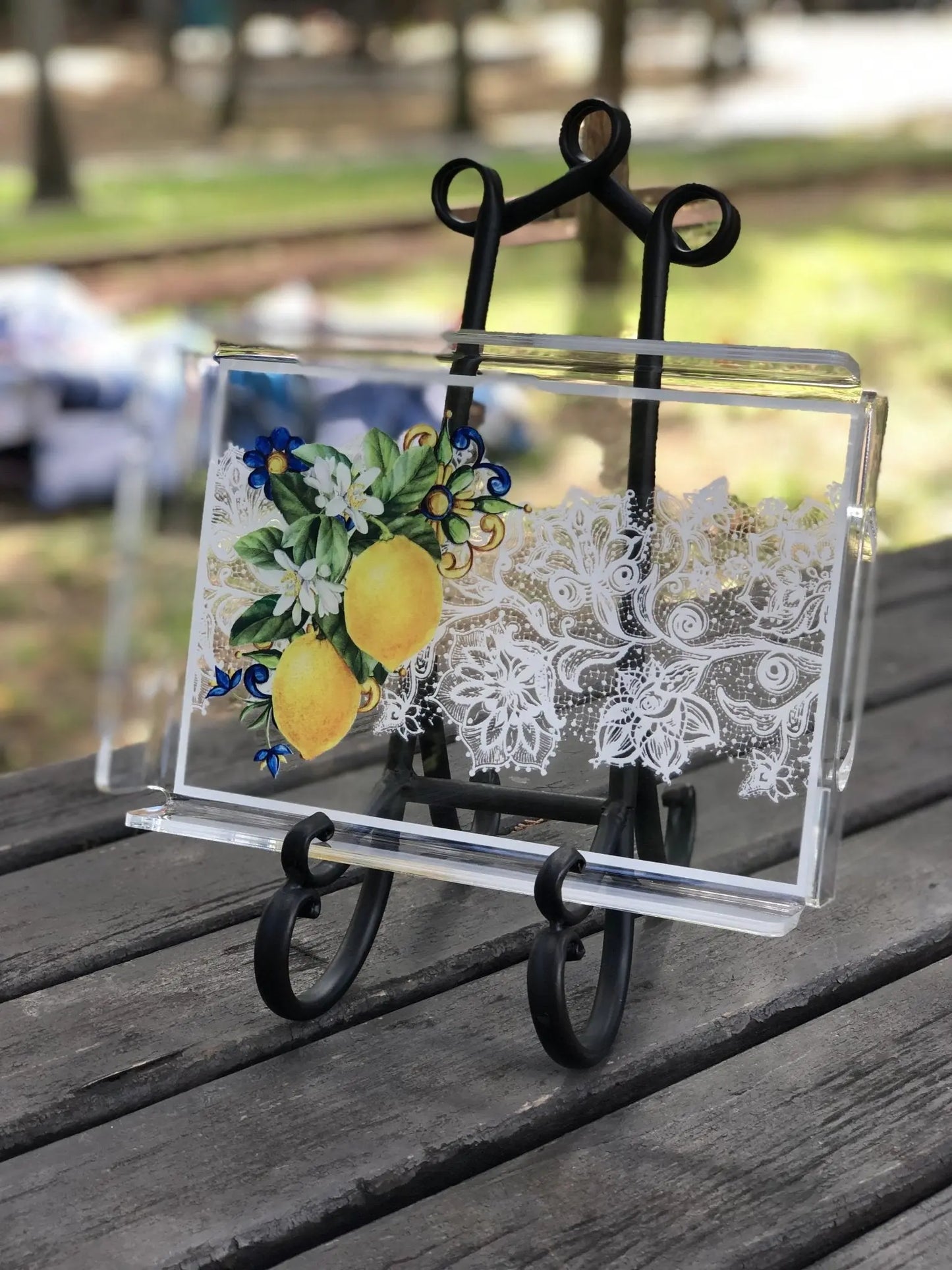 Limon & Dantel Desenli Pleksi Tepsi QueenBeeIstanbul