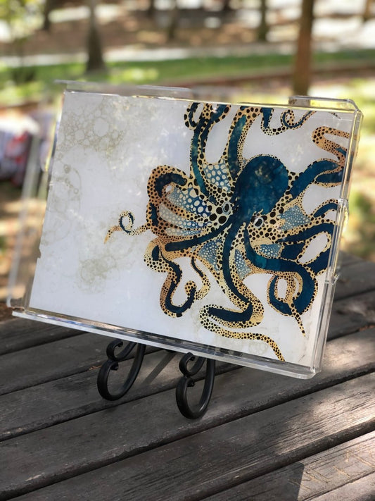 Marin Temalı Pleksi Tepsi -Ahtapot- - QueenBeeIstanbul