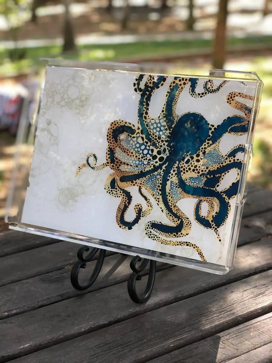Marin Temalı Pleksi Tepsi -Ahtapot- - QueenBeeIstanbul