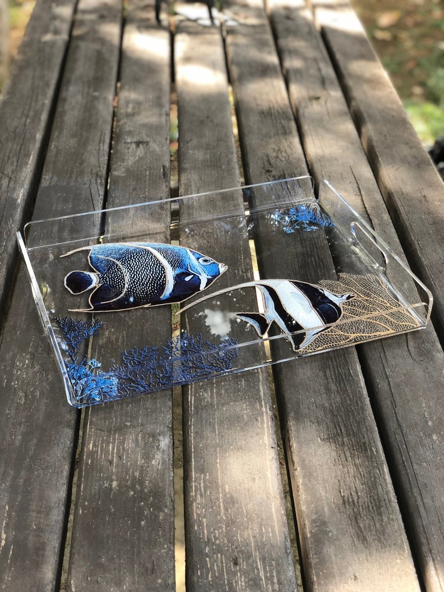 Marin Temalı Pleksi Tepsi - Balık- - QueenBeeIstanbul