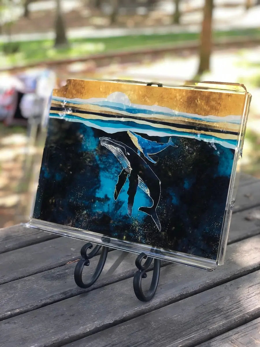 Marin Temalı Pleksi Tepsi -Balinalar- - QueenBeeIstanbul