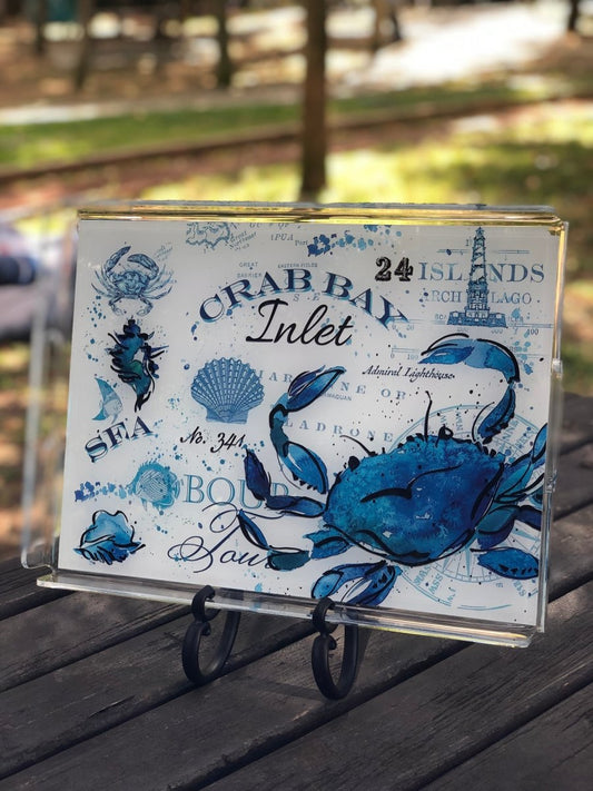 Marin Temalı Pleksi Tepsi -Crab Bay- - QueenBeeIstanbul