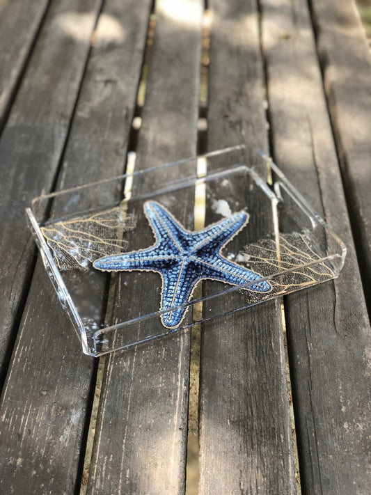 Marin Temalı Pleksi Tepsi -Deniz Yıldızı- - QueenBeeIstanbul