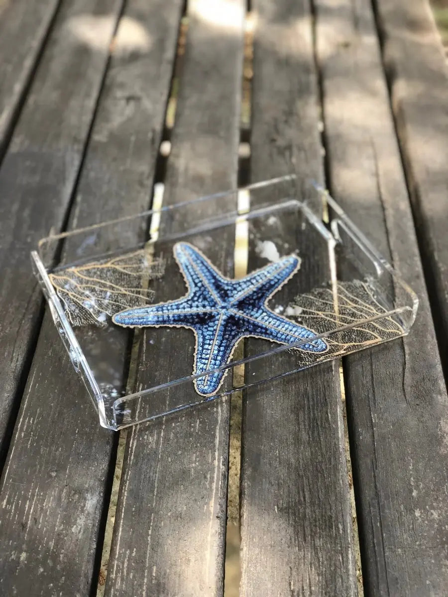 Marin Temalı Pleksi Tepsi -Deniz Yıldızı- - QueenBeeIstanbul