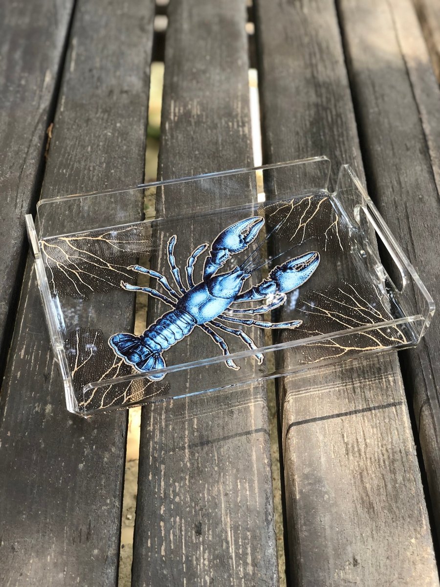 Marin Temalı Pleksi Tepsi -Istakoz- - QueenBeeIstanbul