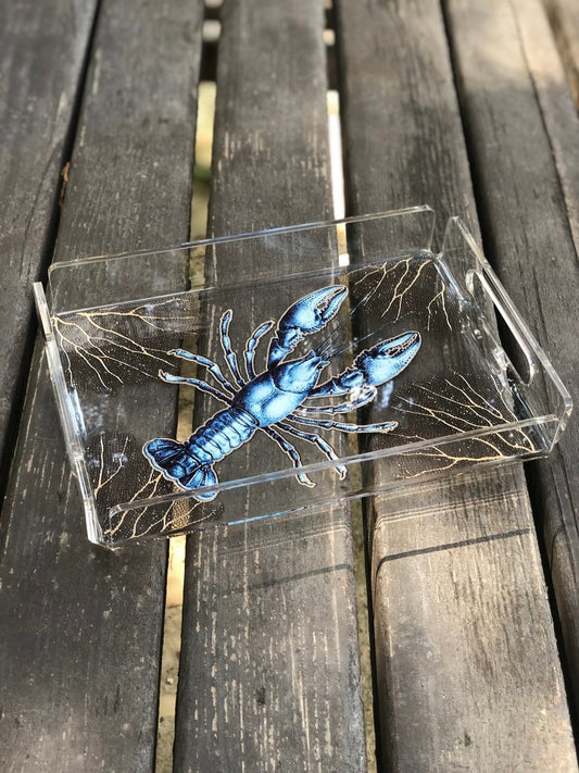 Marin Temalı Pleksi Tepsi -Istakoz- - QueenBeeIstanbul