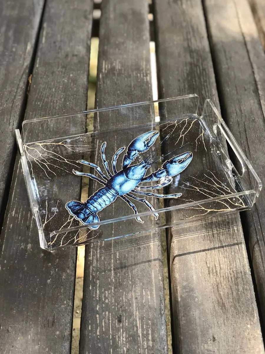 Marin Temalı Pleksi Tepsi -Istakoz- - QueenBeeIstanbul