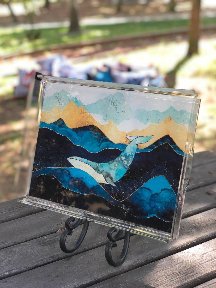 Marin Temalı Pleksi Tepsi -Mavi Balina- - QueenBeeIstanbul