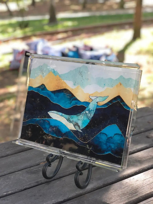 Marin Temalı Pleksi Tepsi -Mavi Balina- - QueenBeeIstanbul