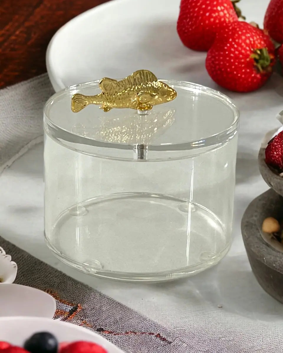 Metal Objeli Pleksi Saklama Kutusu & Kavanoz - QueenBeeIstanbul