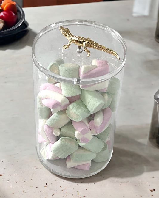 Metal Objeli Pleksi Saklama Kutusu & Kavanoz - QueenBeeIstanbul