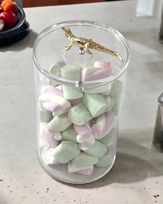 Metal Objeli Pleksi Saklama Kutusu & Kavanoz - QueenBeeIstanbul