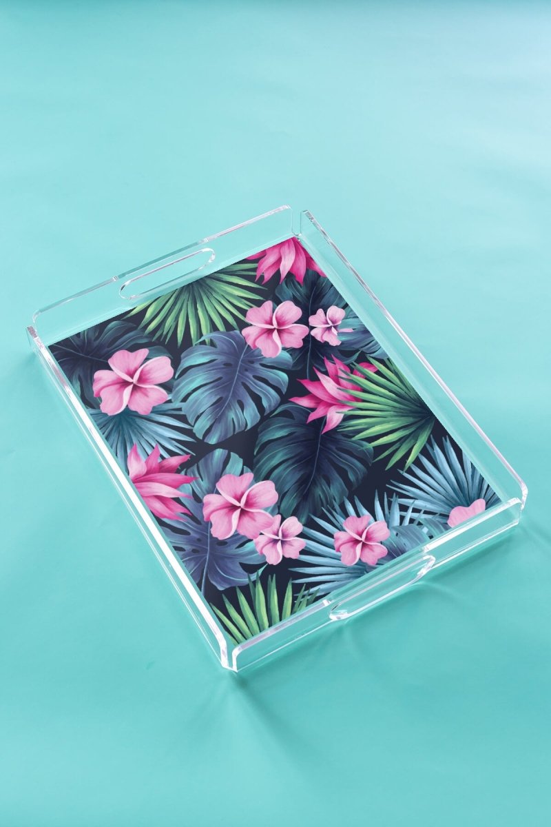 Monstera Desen Pleksi Tepsi - QueenBeeIstanbul