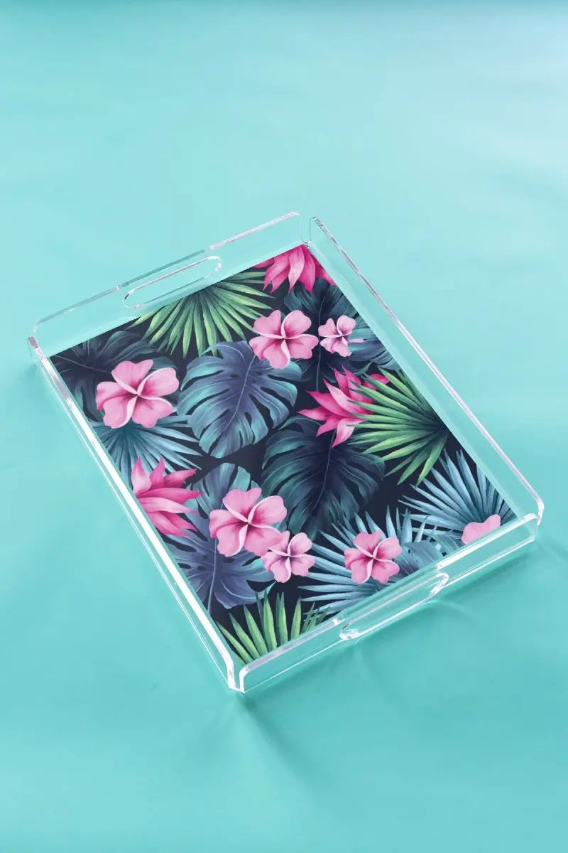 Monstera Desen Pleksi Tepsi - QueenBeeIstanbul