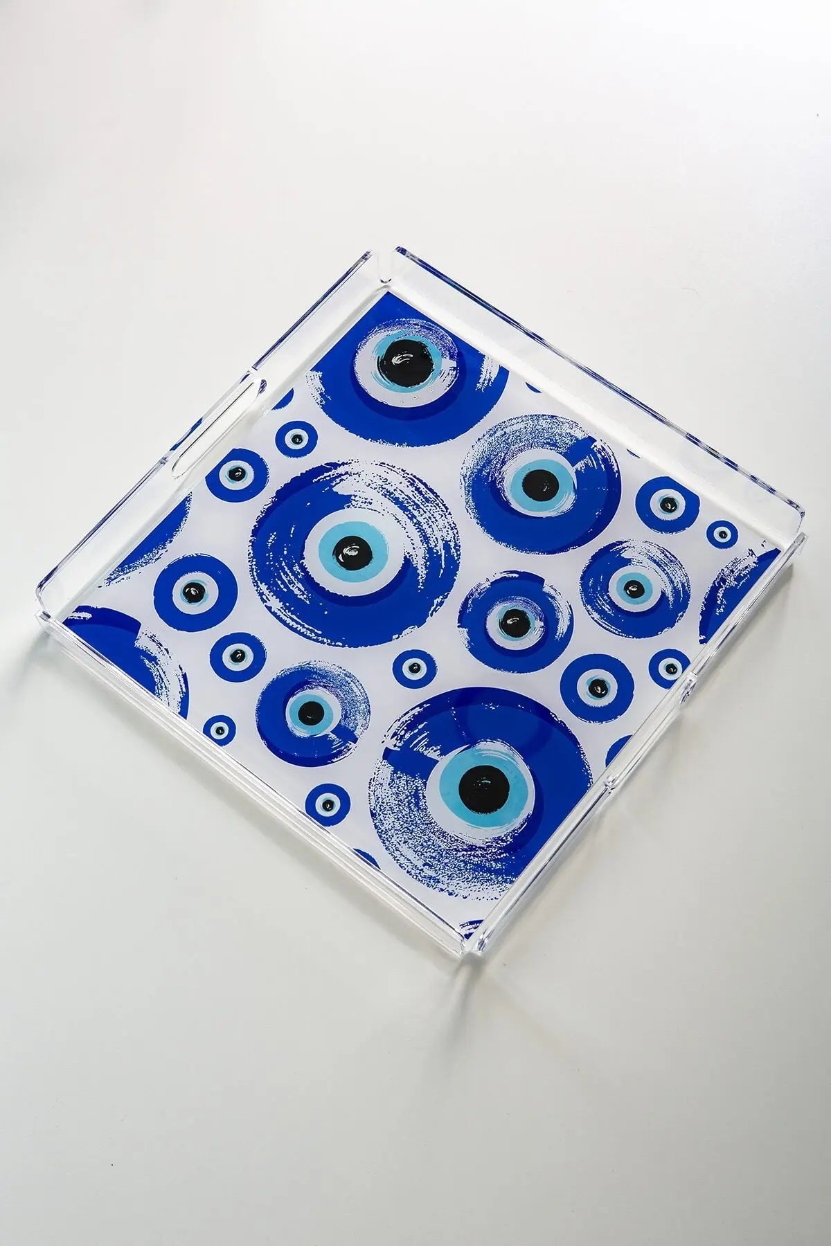 Nazar Boncuk Desenli Pleksi Tepsi QueenBeeIstanbul