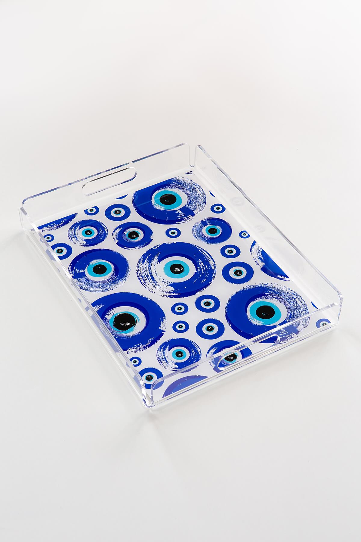 Plateau en plexi à motifs de perles Evil Eye