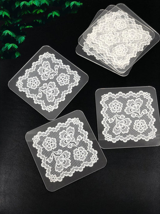 Pleksi Bardak Altlığı - Dantel Desenli- - QueenBeeIstanbul