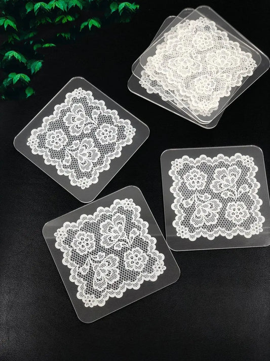Pleksi Bardak Altlığı - Dantel Desenli- - QueenBeeIstanbul