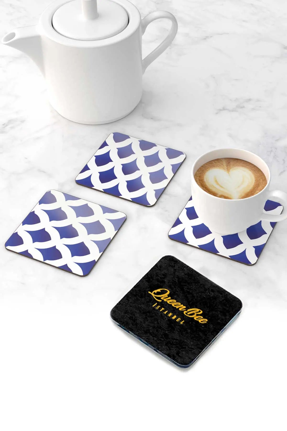 Pleksi Bardak Altlığı - Deep Blue- QueenBeeIstanbul