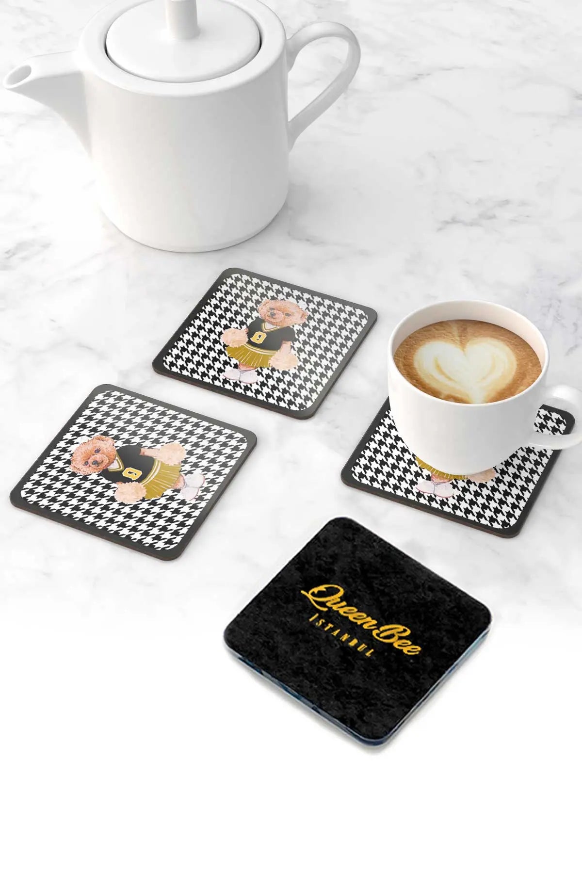 Pleksi Bardak Altlığı -Kız Teddy- - QueenBeeIstanbul