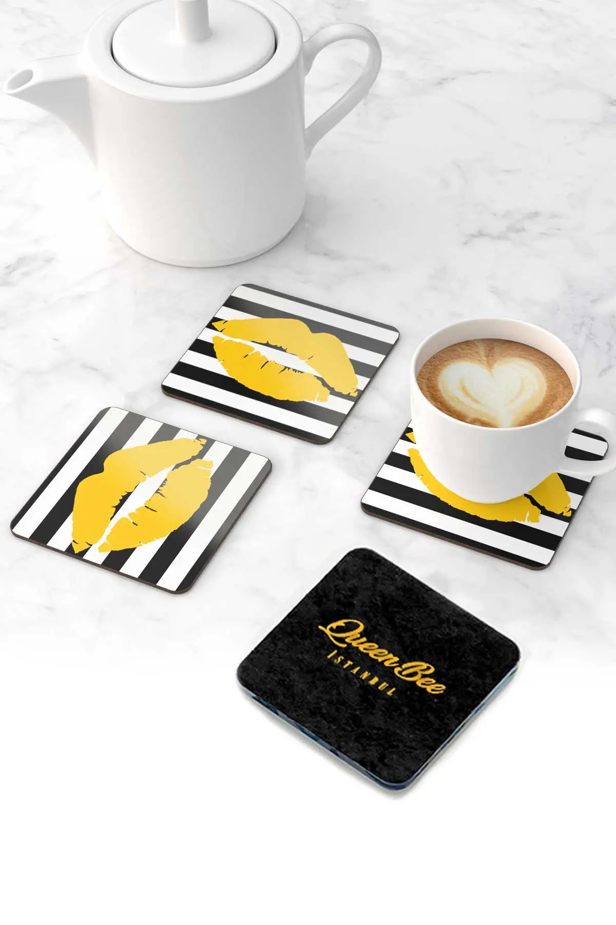 Pleksi Bardak Altlığı - Lips - QueenBeeIstanbul