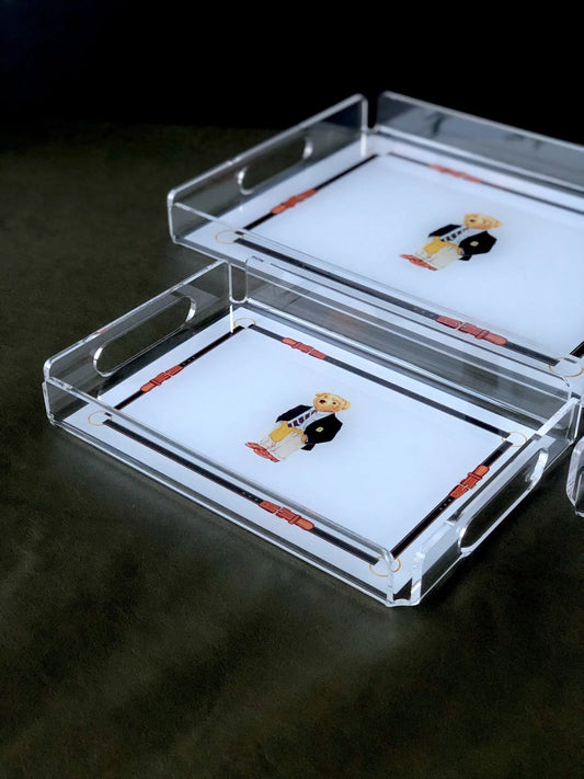 Teddy Temalı Pleksi Tepsi -Erkek Teddy- - QueenBeeIstanbul