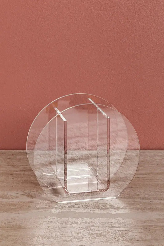 Yuvarlak Minimalist Şeffaf Vazo - QueenBeeIstanbul