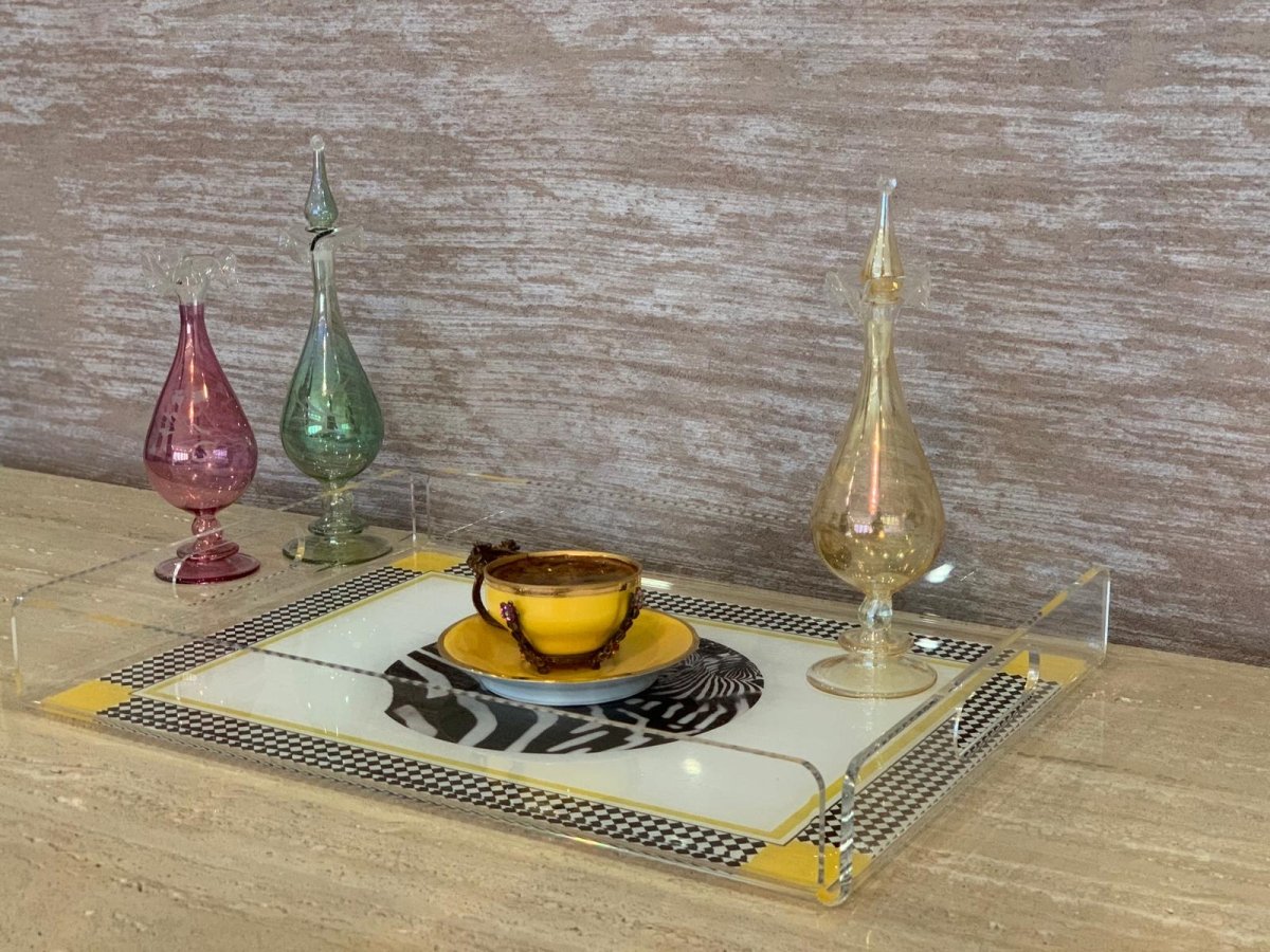 Zebra Desenli Pleksi Tepsi - QueenBeeIstanbul