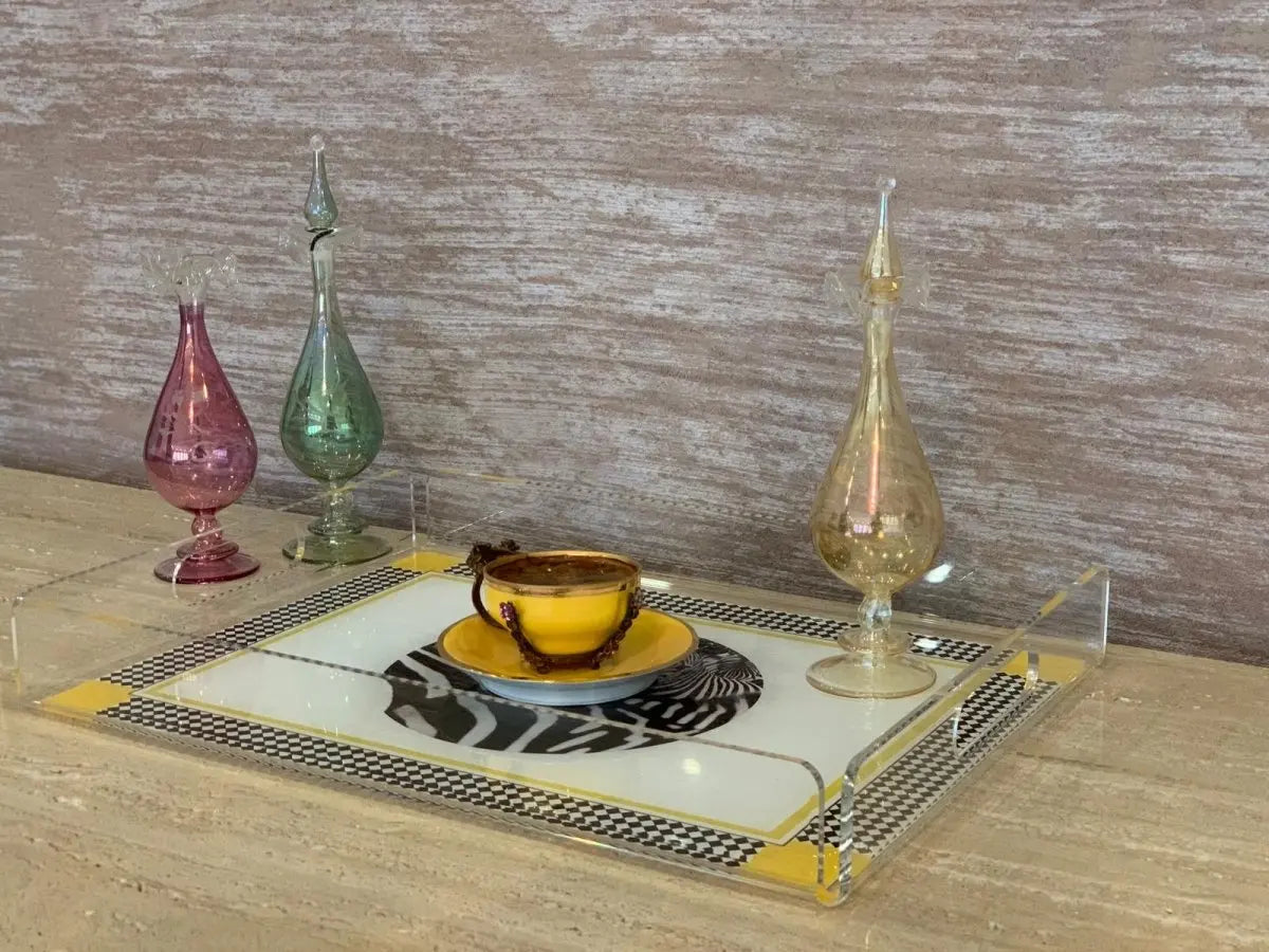 Zebra Desenli Pleksi Tepsi - QueenBeeIstanbul