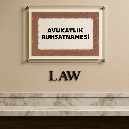 Avukatlık Ruhsatnamesi İçin Lüks Pleksi Çerçeve – 38x53cm, Şeffaf Akrilik, Duvar Tipi Montajlı - QueenBeeIstanbul