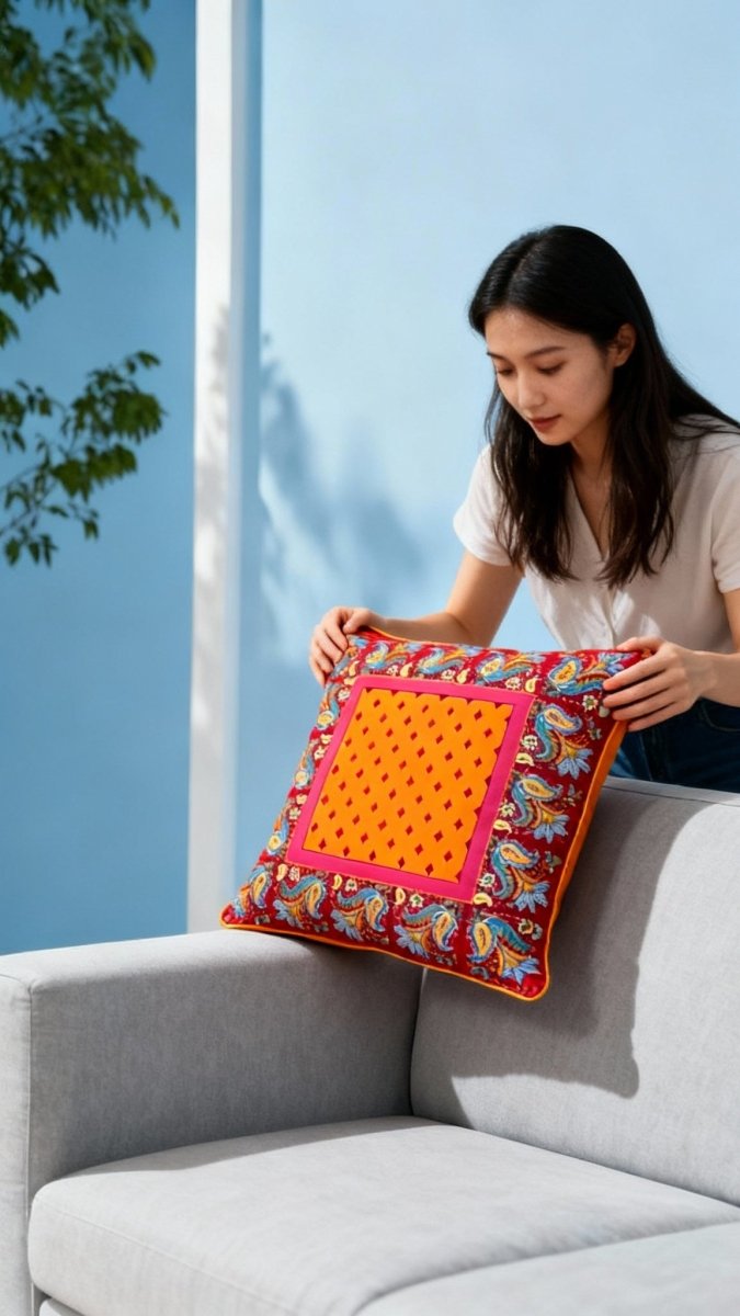 Bohemia Bloom – Saffron Kırlent Kılıfı - QueenBeeIstanbul