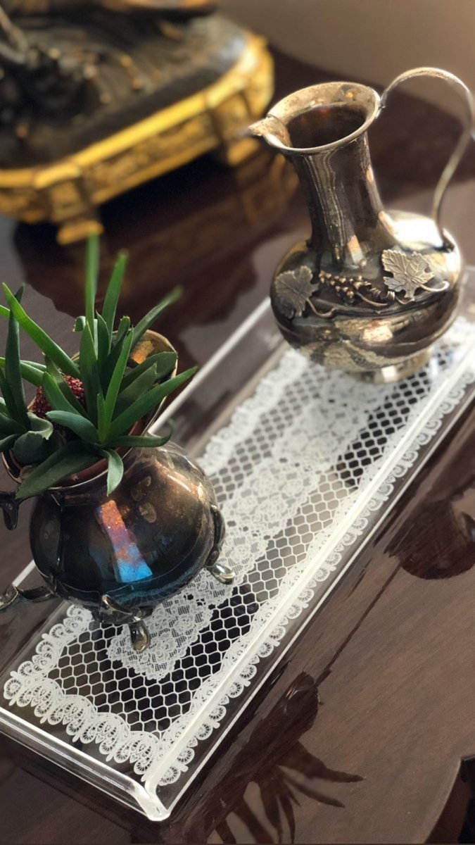 Dantel Desenli Kulpsuz Bar Tipi Tepsi - QueenBeeIstanbul