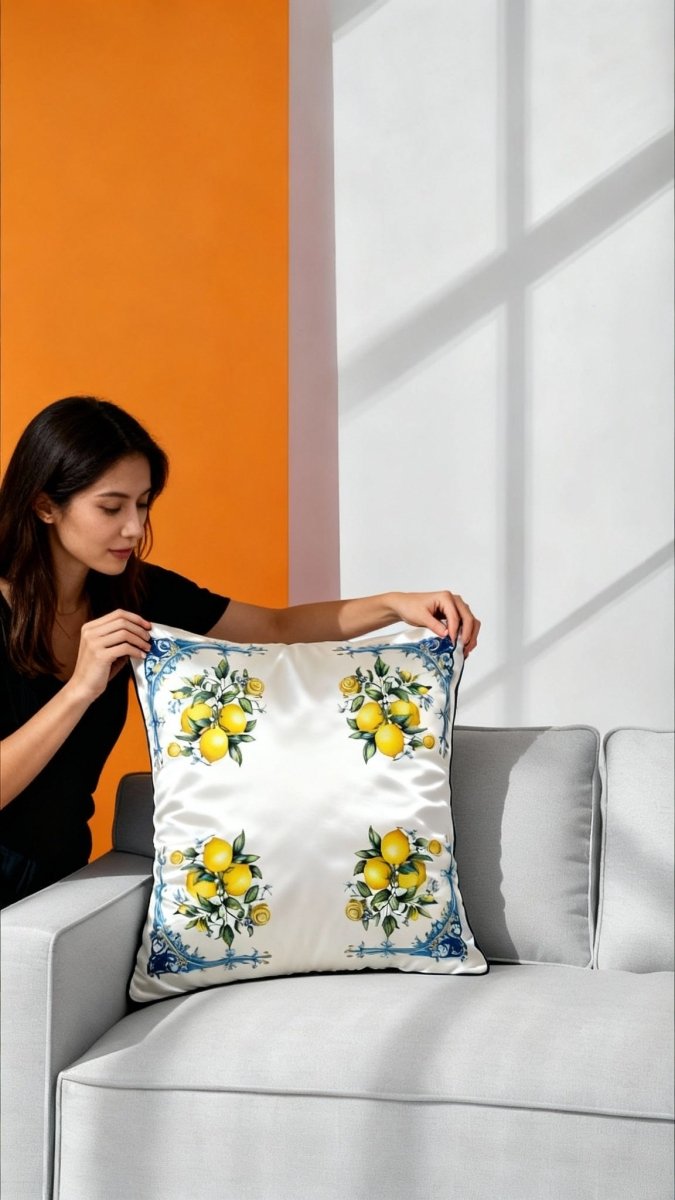 Mediterranean Lemon – Amalfi Kırlent Kılıfı - QueenBeeIstanbul