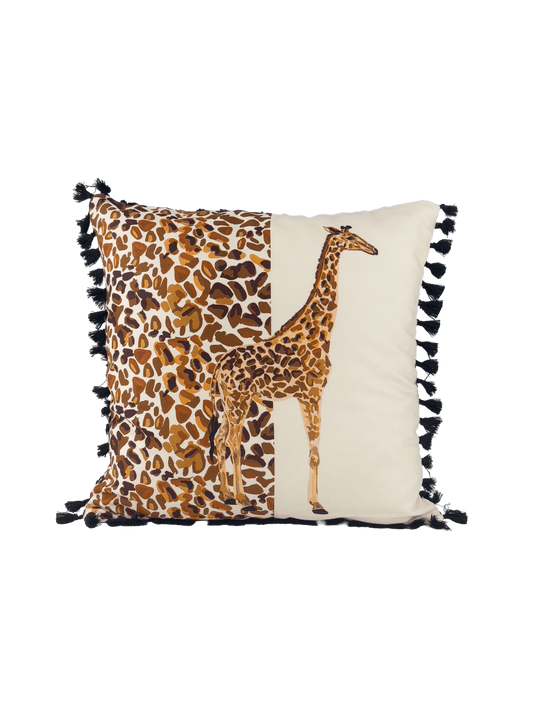 Safari Spirit – Giraffe Glance Kırlent Kılıfı - QueenBeeIstanbul
