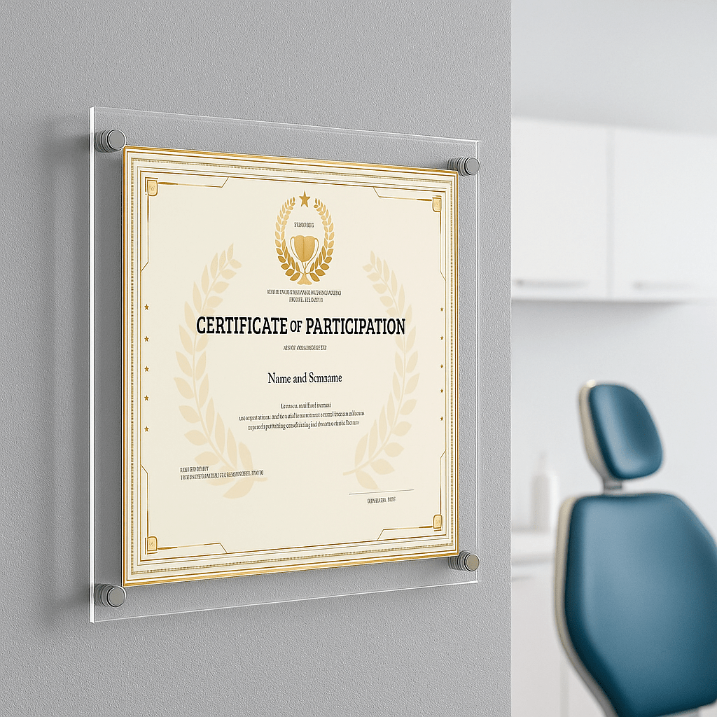 Şeffaf Pleksi Diploma Sertifika Çerçevesi | Duvar Tipi Vidalı Montaj | 25x34 cm - QueenBeeIstanbul
