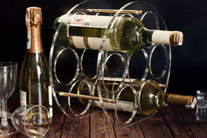 7'li Akrilik Şefaff Şaraplık ve Şişe Düzenleme Raf - QueenBeeIstanbul