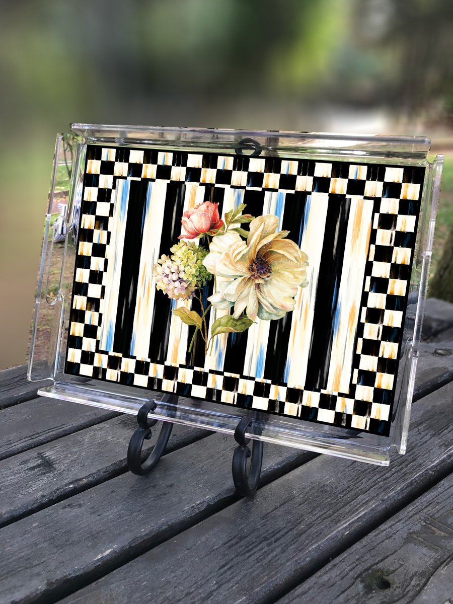 Checkered Flower Pattern Tray