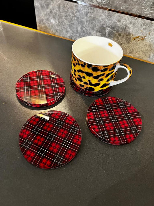 Kırmızı Ekose Tartan 4'lü Bardak Altı Seti ürününün kopyası - QueenBeeIstanbul