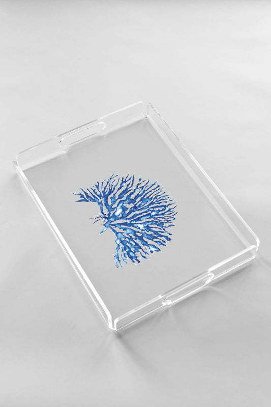 <transcy>صينية زجاجية منقوشة مرجانية - مرجان ازرق-</transcy>